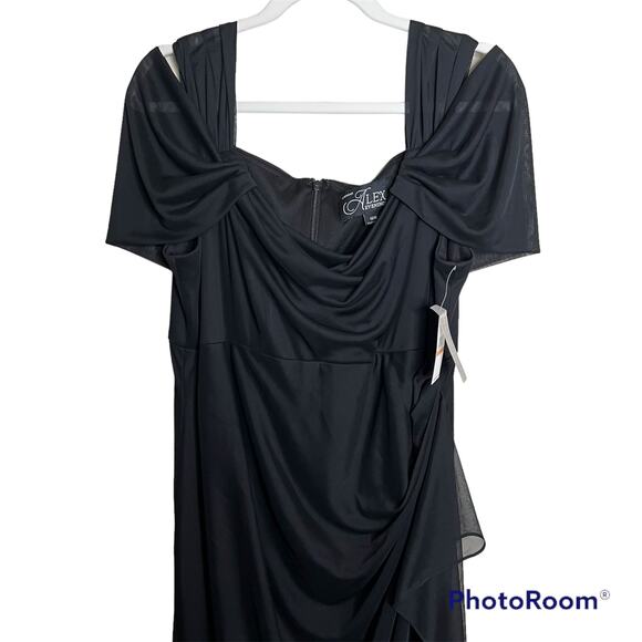 Alex Evenings Scoop Neck Long Sheath Dress Gathered Side Plus Size 16W NWT - Picture 3 of 10